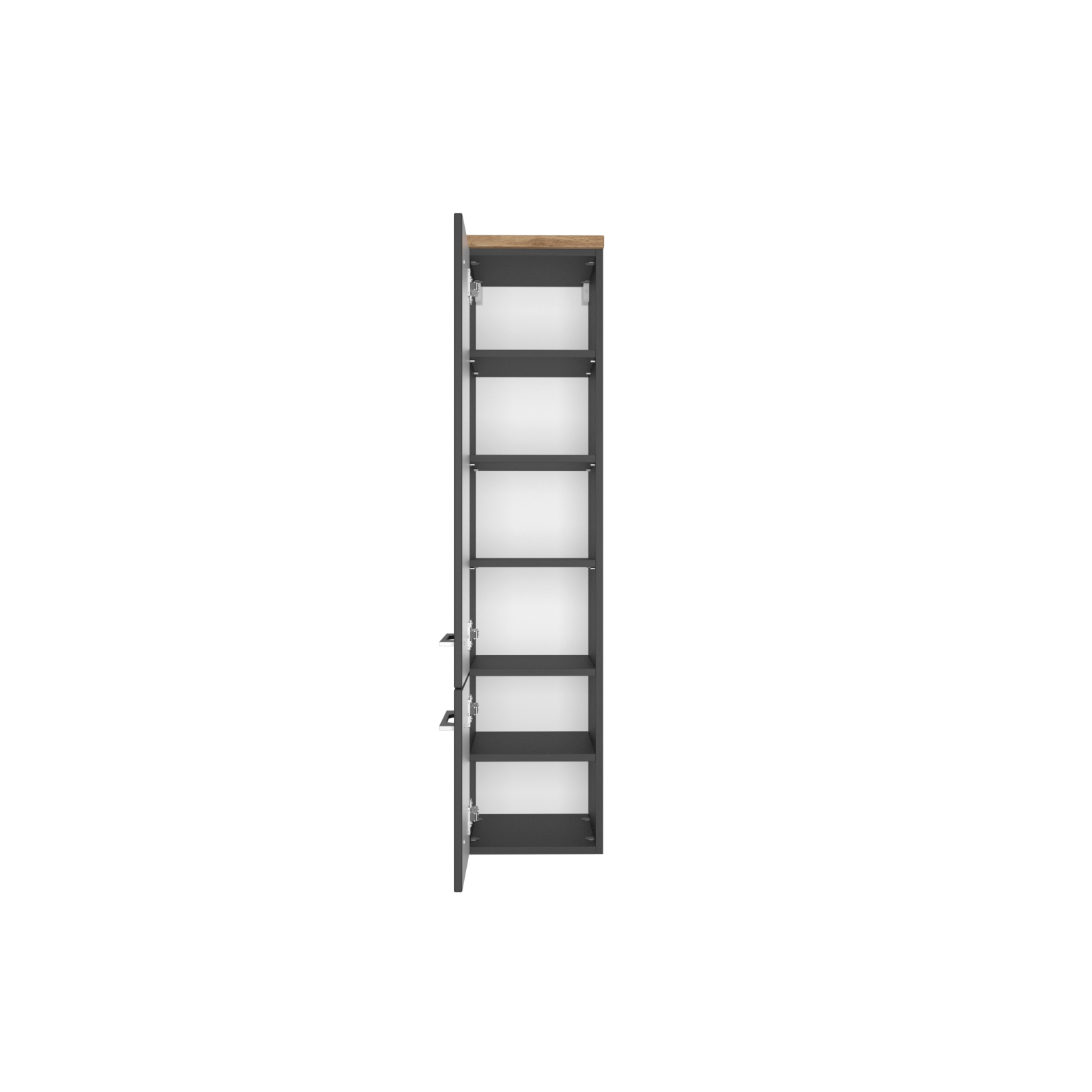 Midischrank DAVOS - grau - Wotaneiche - 30 cm breit