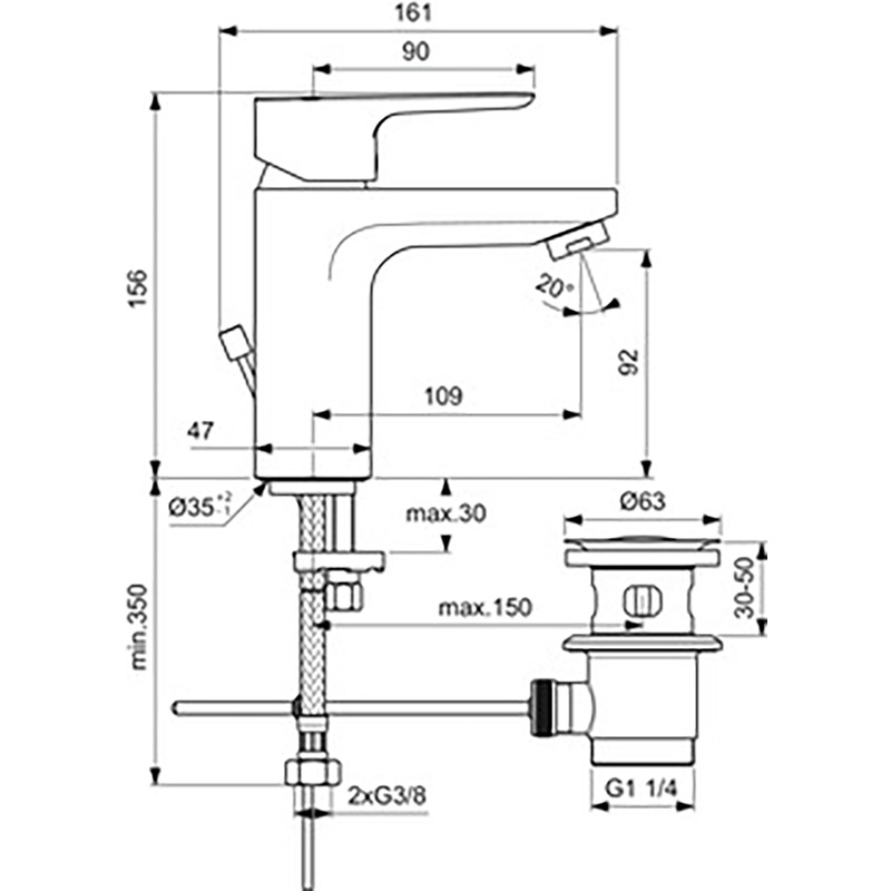 Ideal Standard Ceraplan 3 Shower Solution Chroom