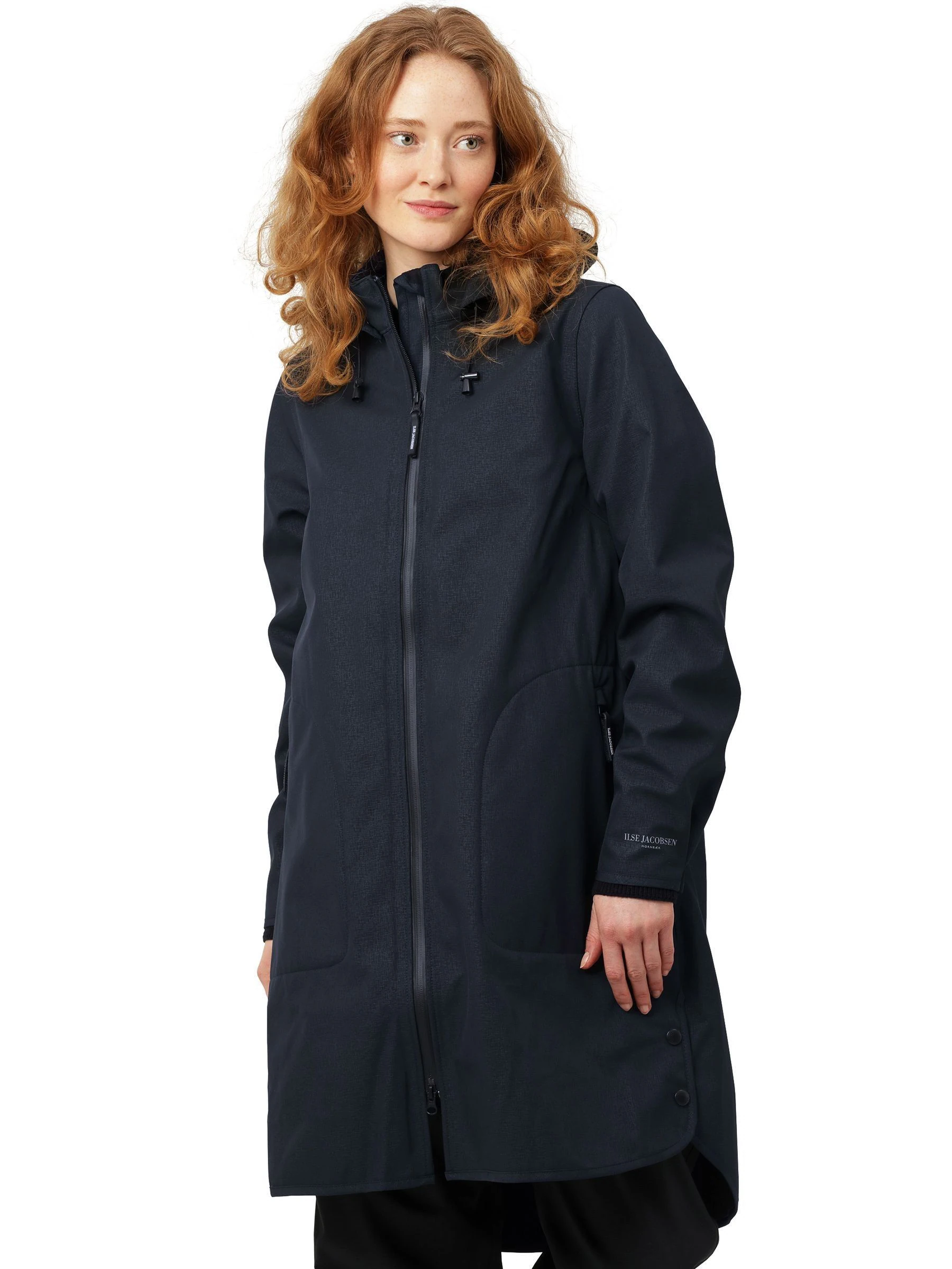 Blauw - Ilse Jacobsen - Waterdichte A-lijn softshell regenjas