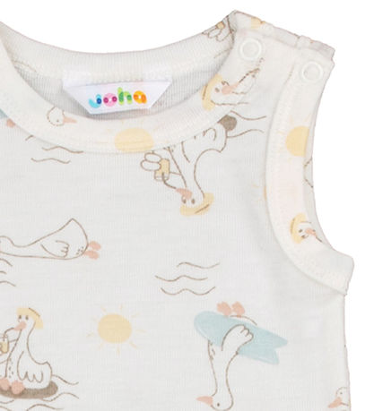 Joha Body u/æ - Wolle/Seide - Off White m. Print