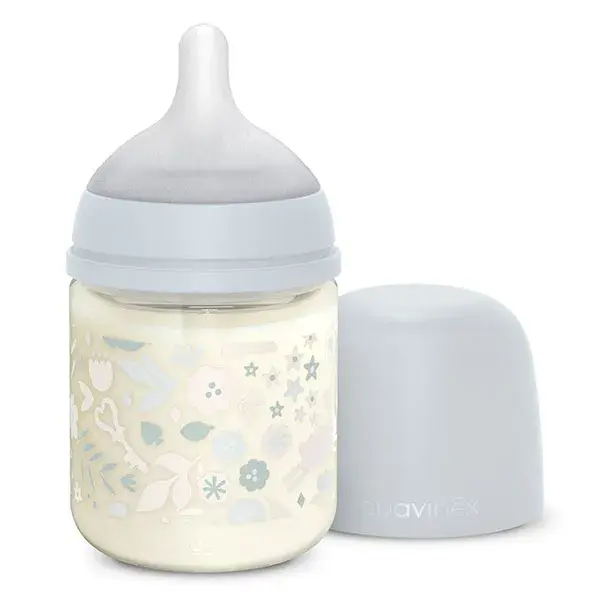Mamadeira de vidro Suavinex Wonderland com bico SXPro S - Azul Wonderland - 120ml