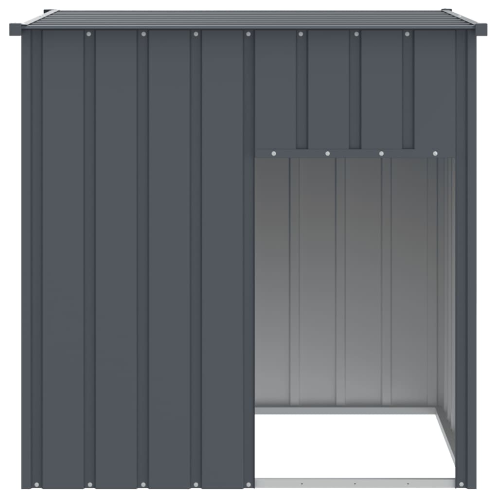 Canil vidaXL com cobertura, aço galvanizado, cinza, 110x103x109 cm