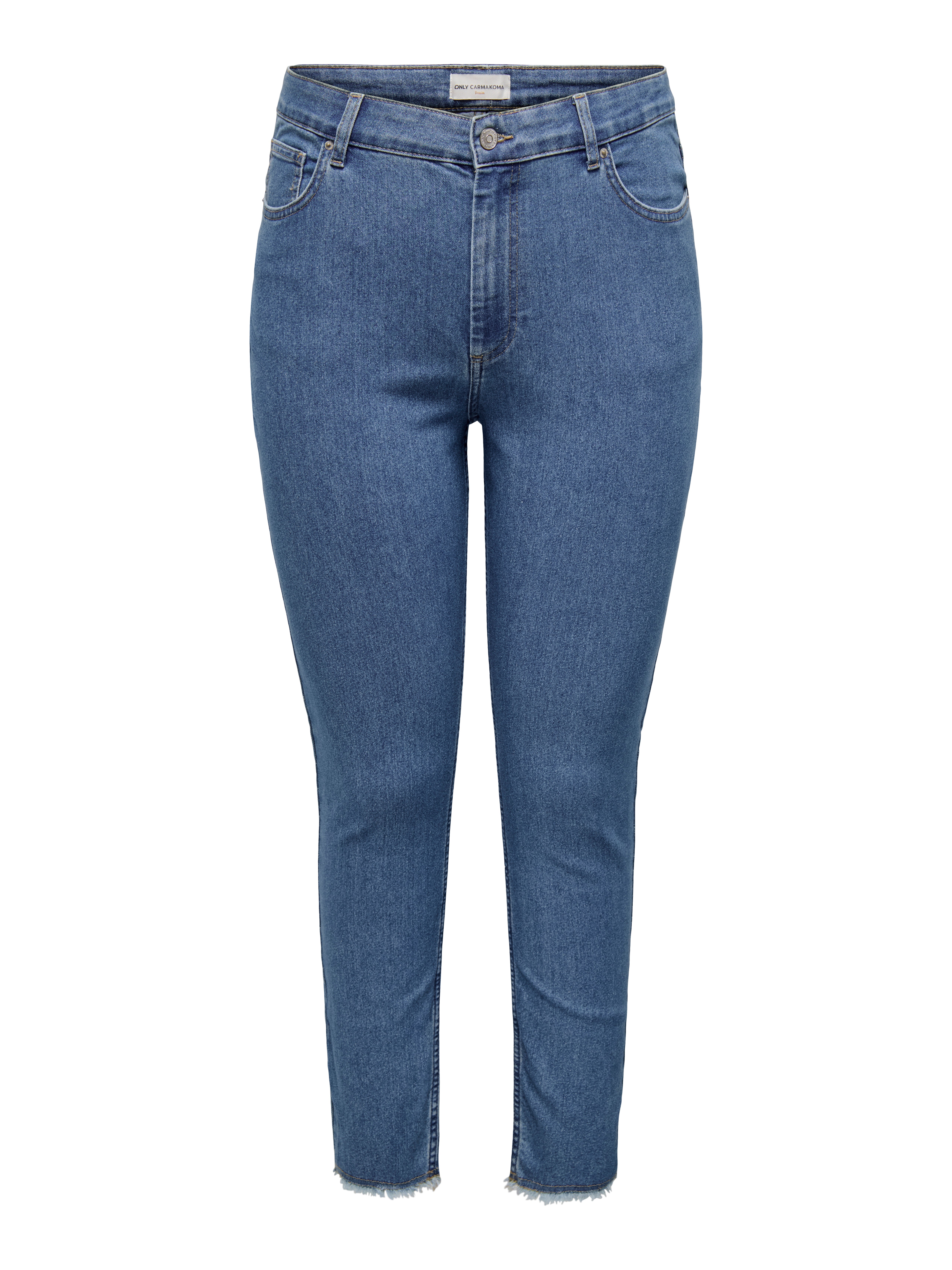 CARHUSH Mittlere Taille Skinny Fit Jeans Light Medium Blue Denim