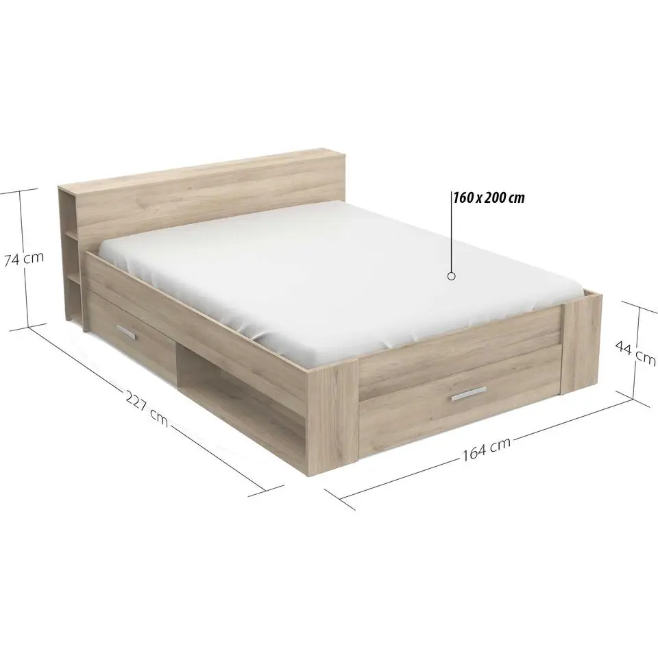 Bed Polly 160 x 200 cm-Kronberg eik