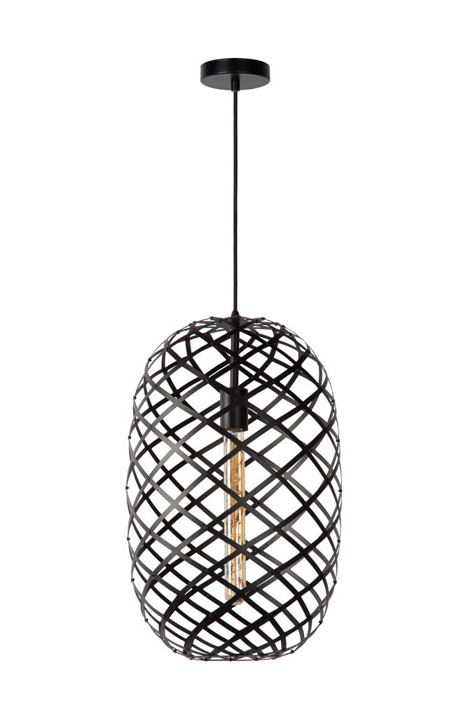Lucide Wolfram hanglamp 32cm 1x E27 zwart