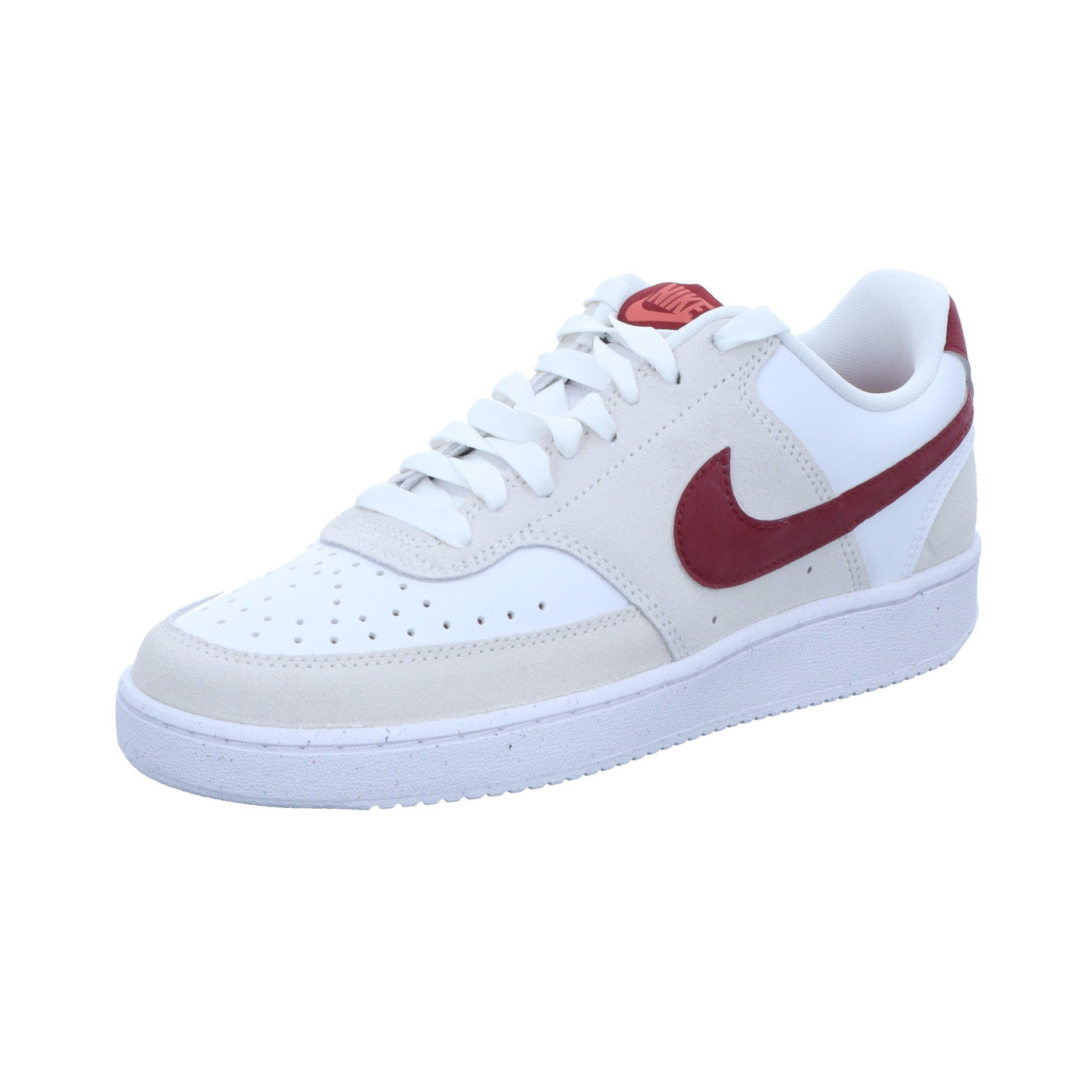 Nike Damen-Sneaker Court Vision Low Weiß-Rot