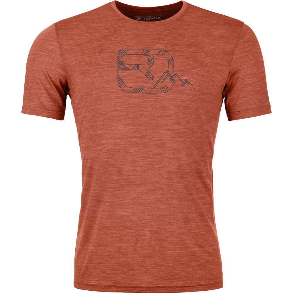 ORTOVOX 120 Cool Tec MTN Logo T-Shirt Herren clay orange blend