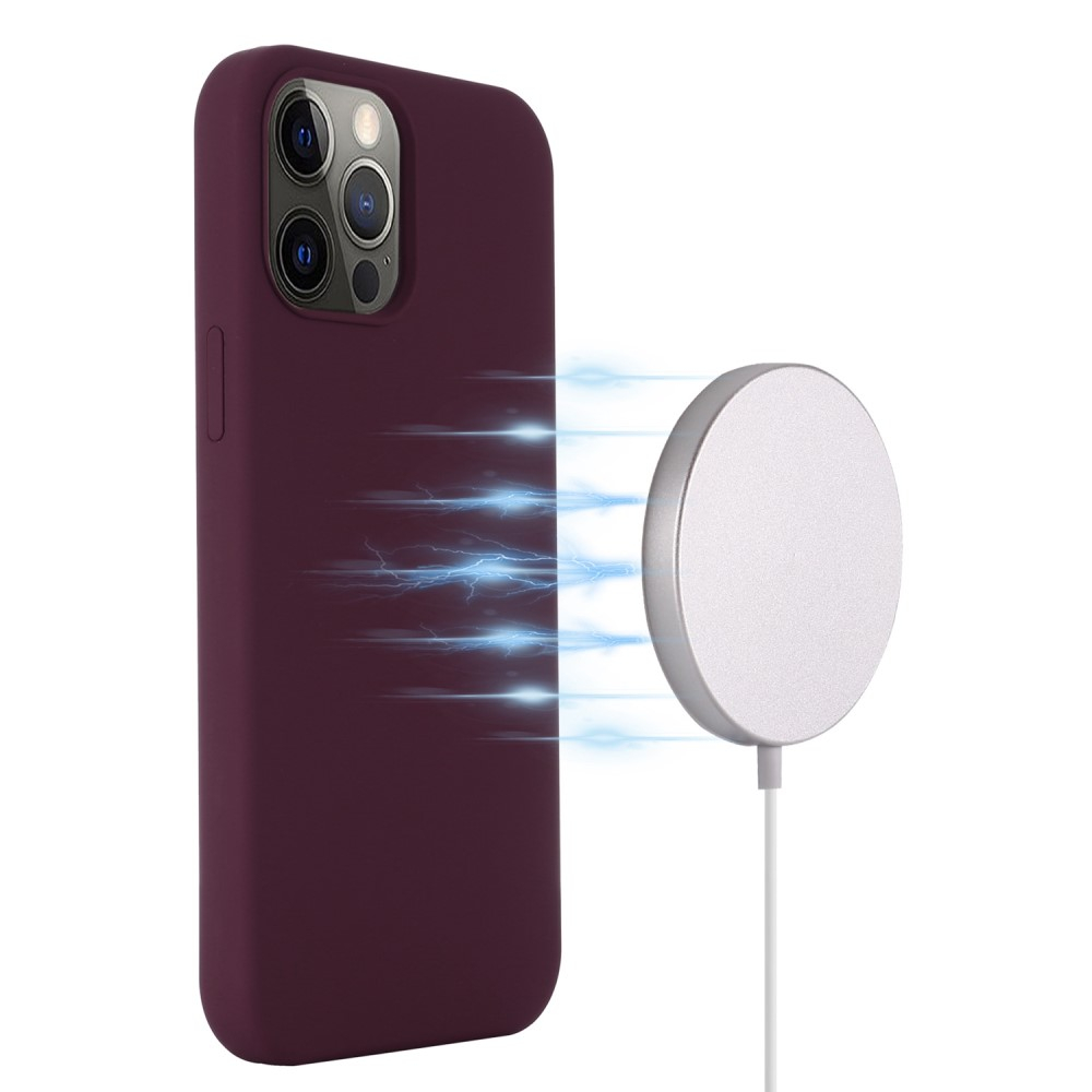 iPhone 14 Pro Max MagSafe Silikon Case Hülle - Weinrot