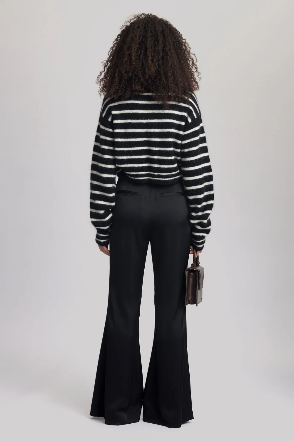 GESTUZ  Debbie kort cardigan - Black/White striped