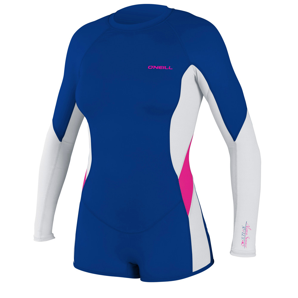 O'Neill WMS Skins Surf L/S Surf Suit Cobalt / White / Berry 6