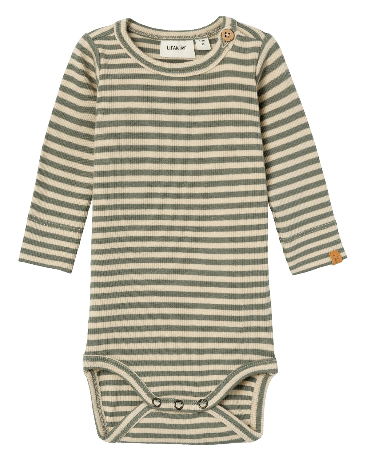 Langarmbody NBMGAGO STRIPES in fog grey