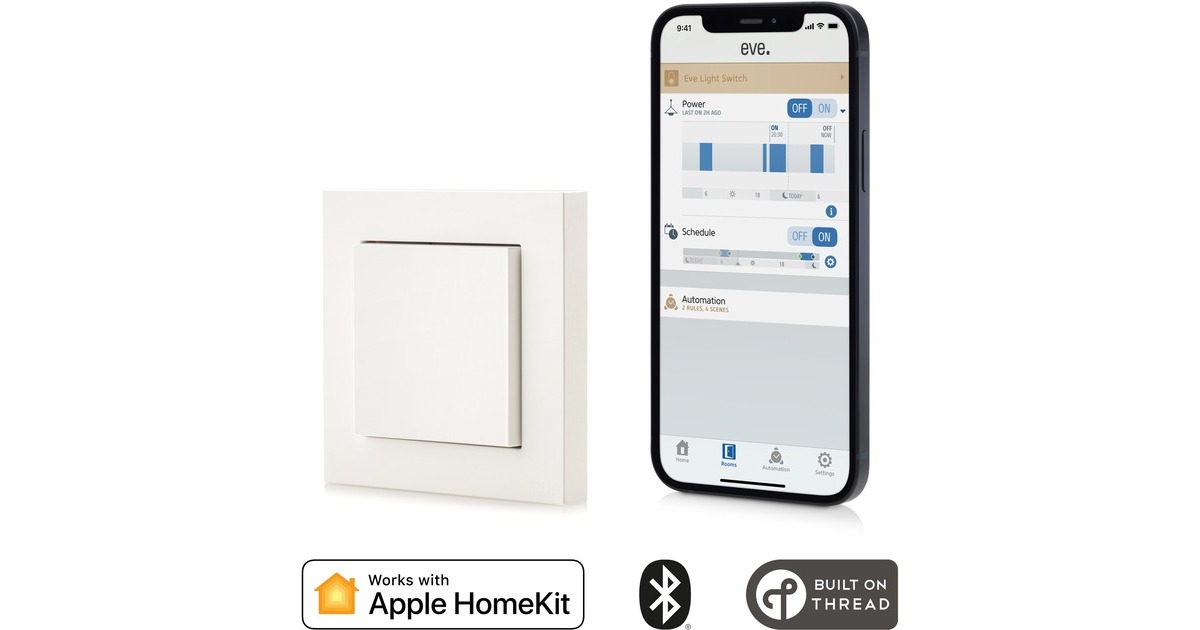 eveLight Switch Connected Wall Switch schakelaar  (Bluetooth, Thread)