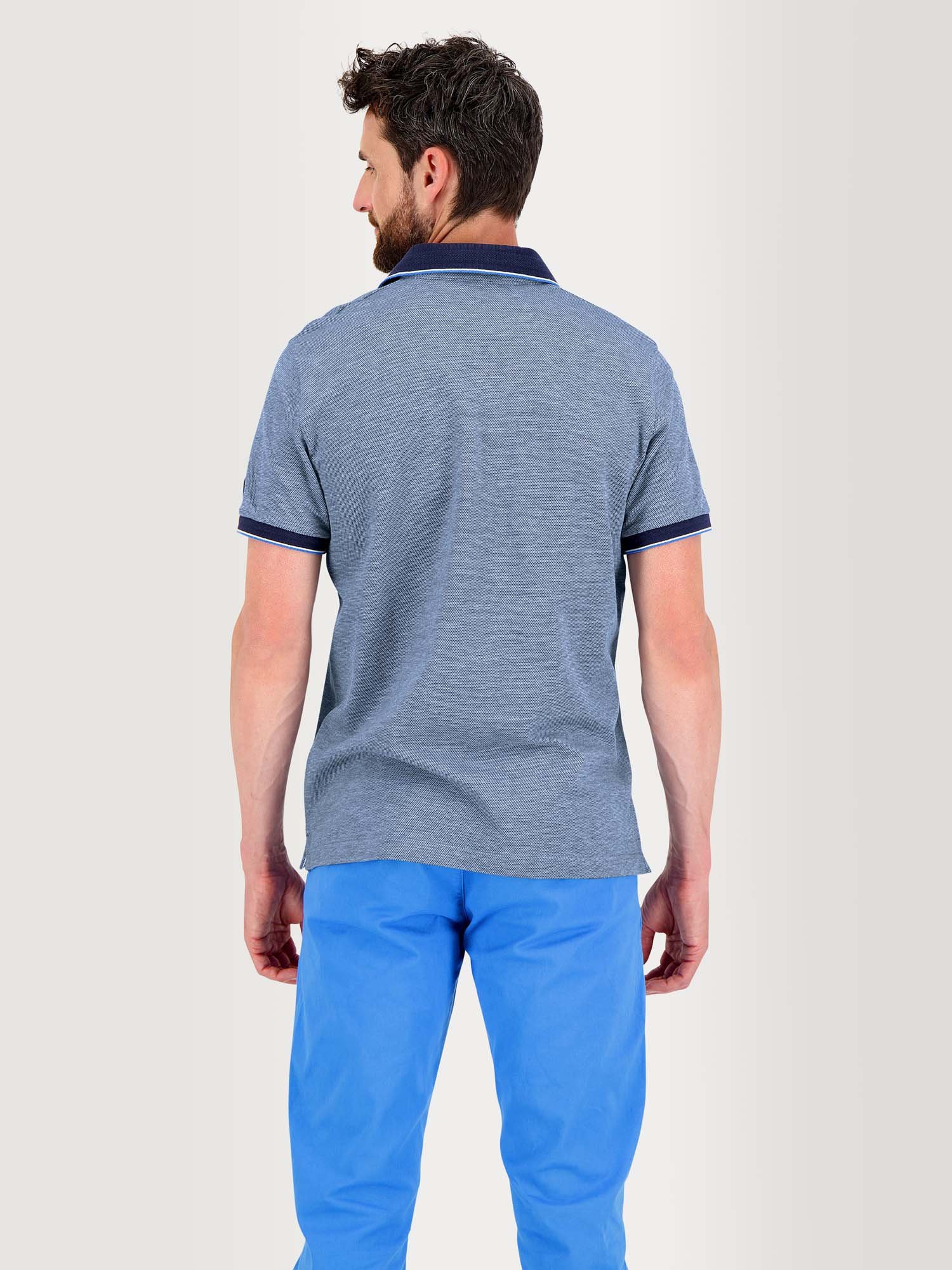 Polo Homme Manches Courtes Coton Piqué Bleu Foncé