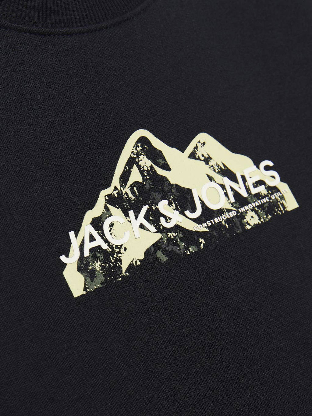 JACK & JONES sweater JCOMOUNTAIN met printopdruk zwart