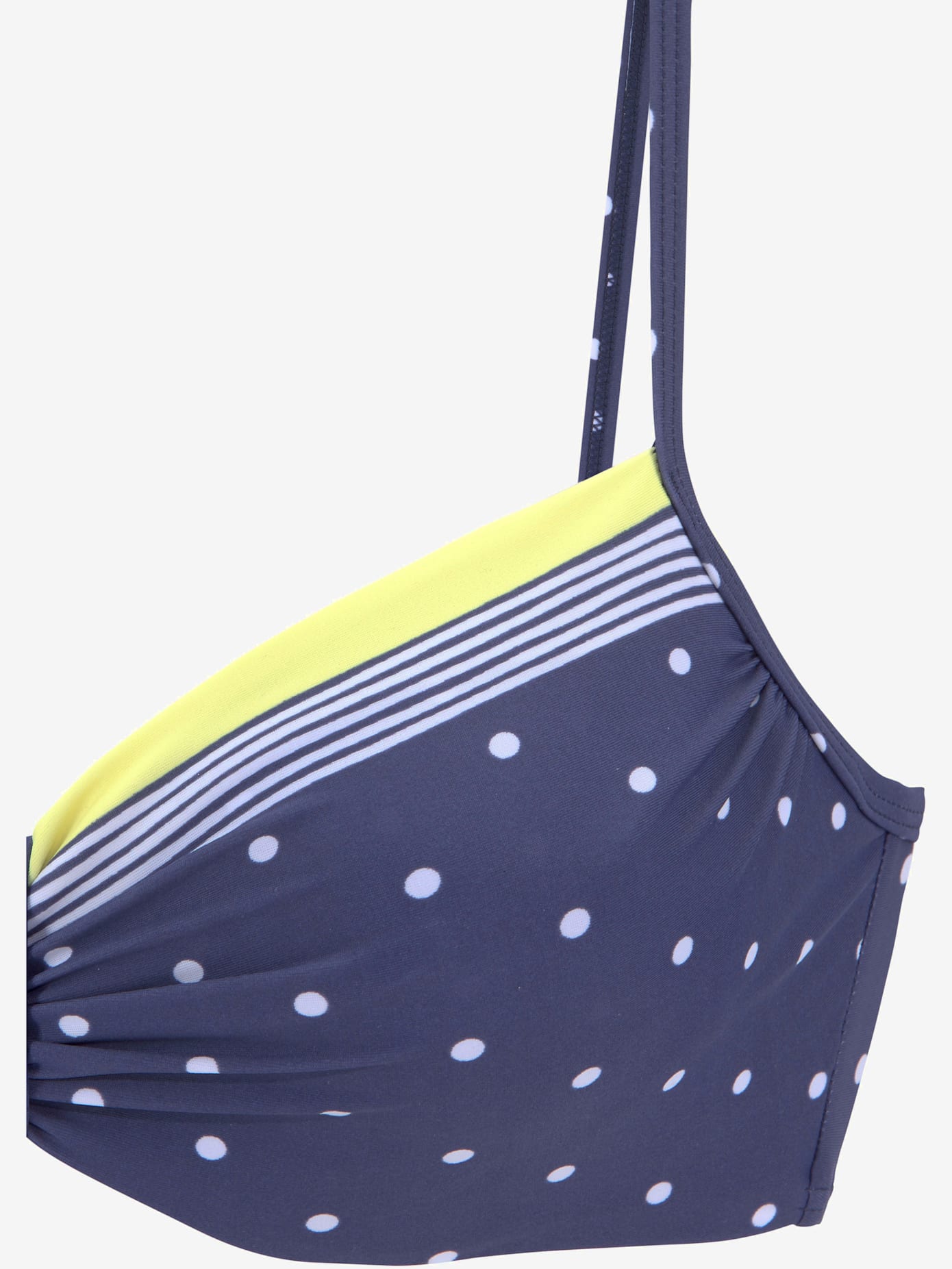 Haut de maillot de bain à armatures imprimé à pois et rayures