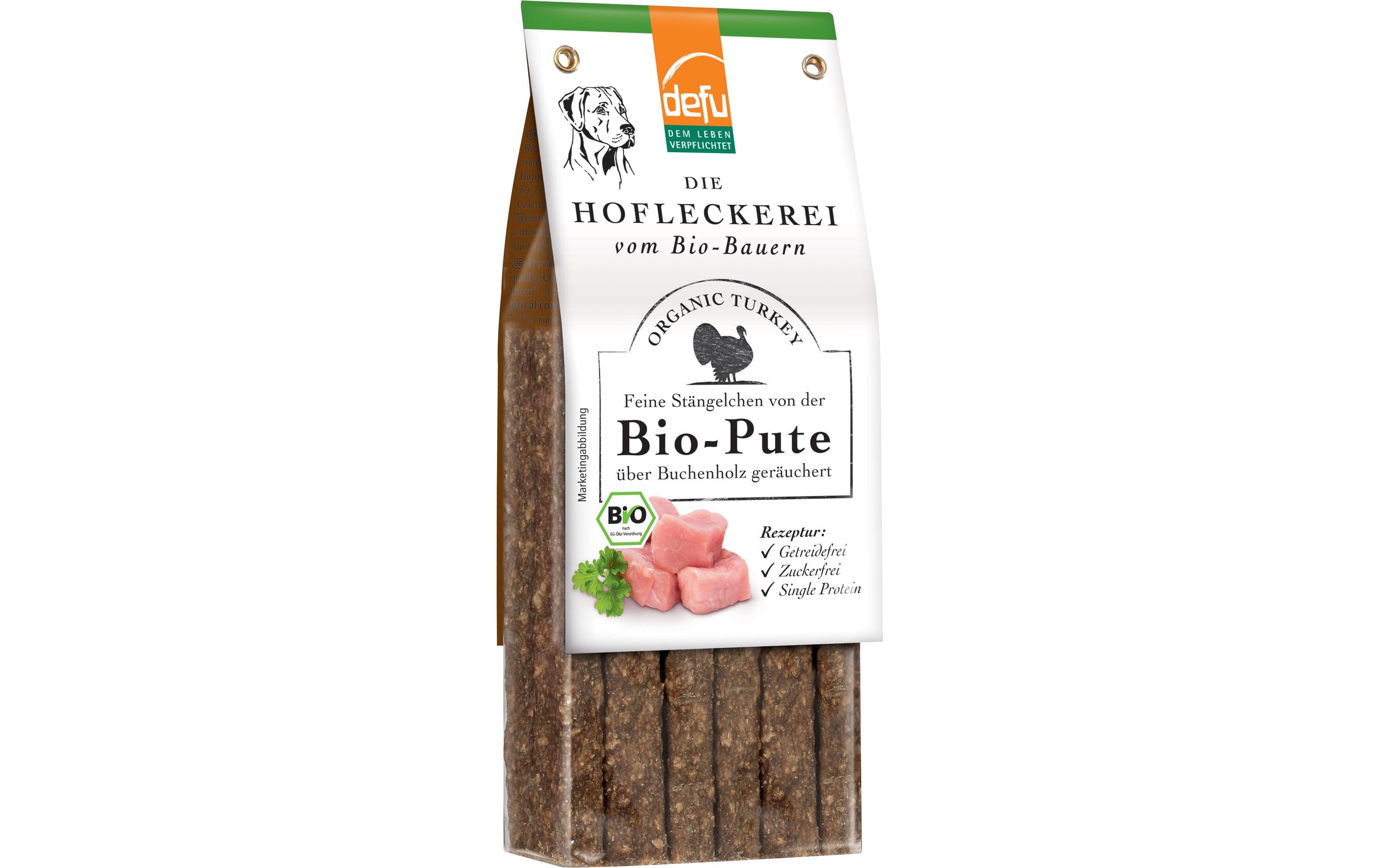 Snack Feine Stängelchen Bio Pute, 125 gHundesnack für zwischendurch