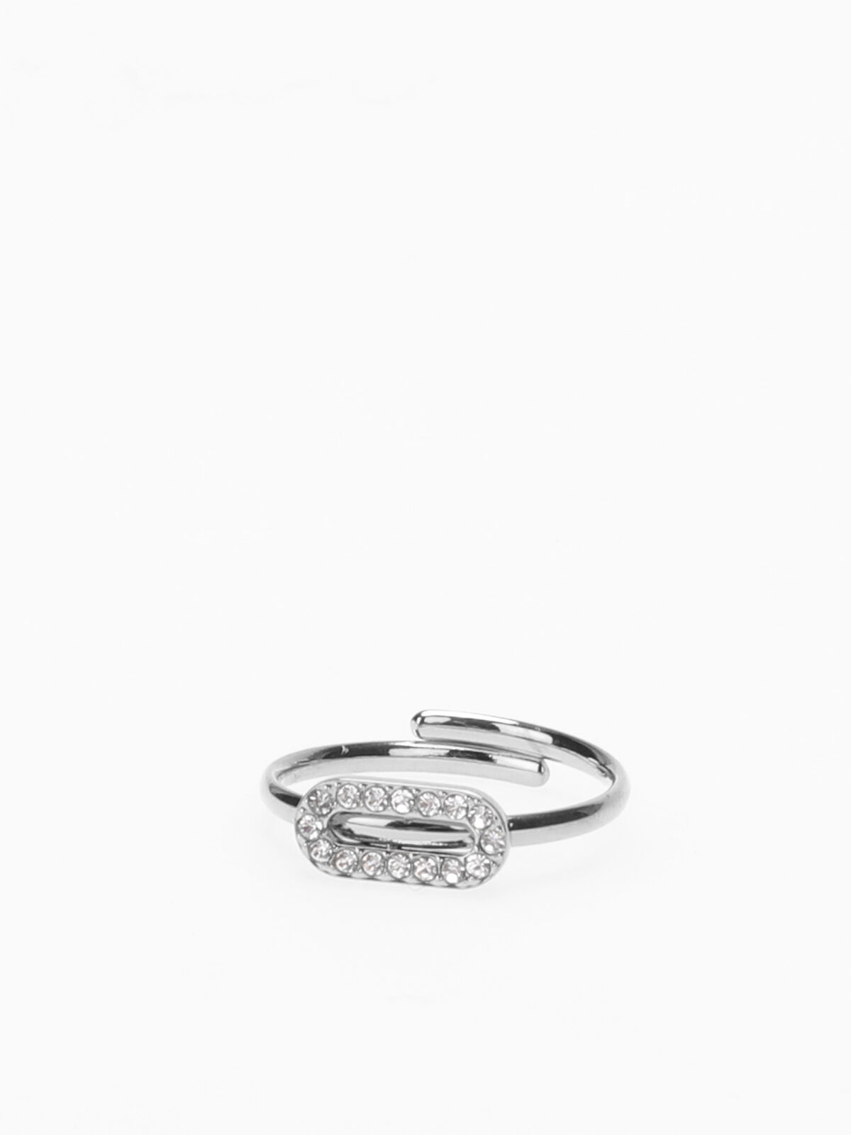 Bague fine à strass- Argenté