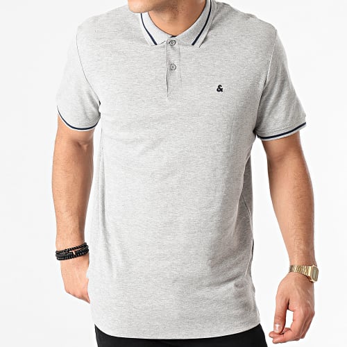 Polo Manches Courtes Jersey 12180891 Gris Chiné