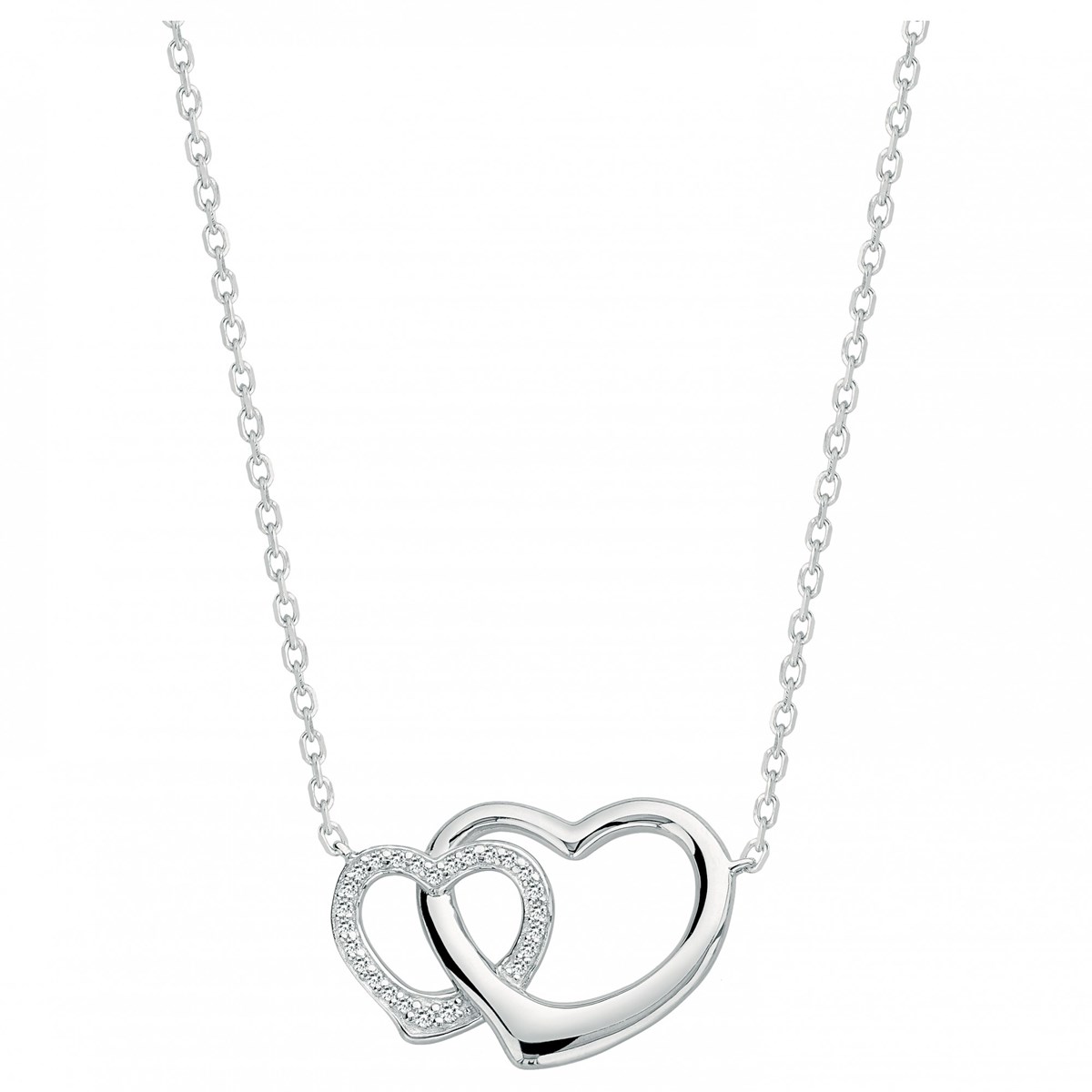 Collier mono-motif en Argent avec oxyde de zirconium blanc
