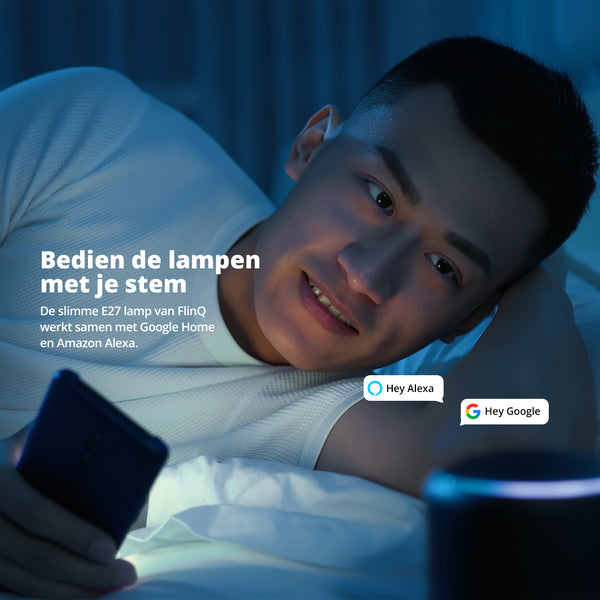 FlinQ Led Lamp Smart E27 9 Watt RGB + Wit Alexa & Google Assistant 2