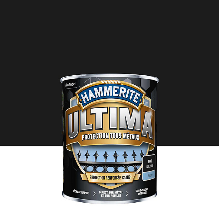 Peinture pour métal Ultima Hammerite mat noir 750ml