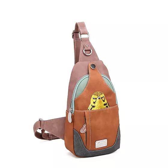 Hi-di-Hi Schouder/ Sling Bag Carol Lilac/ Cognac
