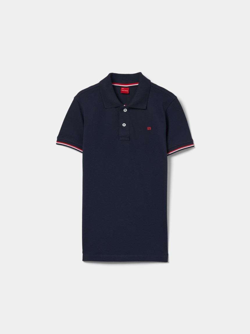 Polo piqué de algodão