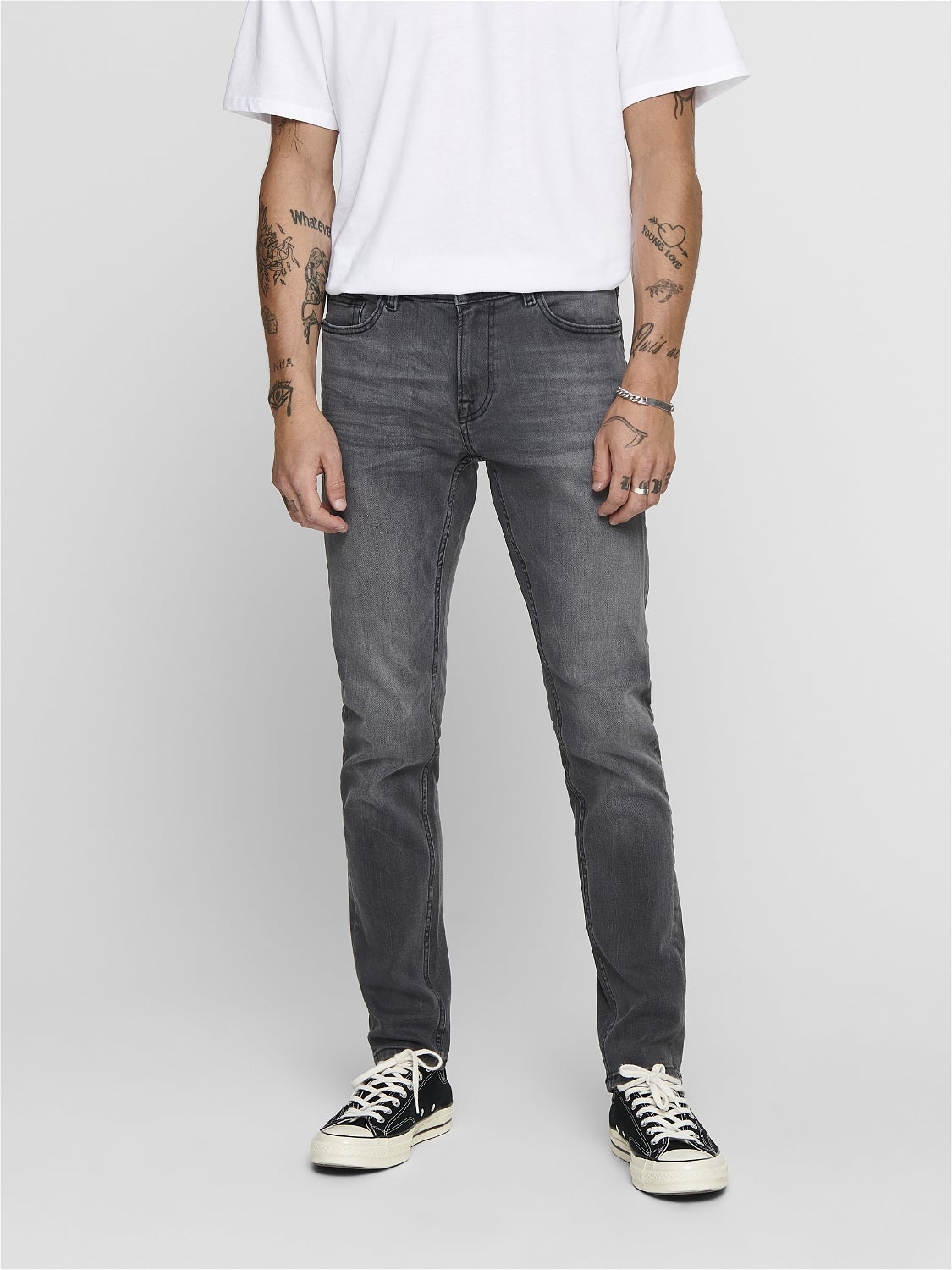 ONSWARP Niedrige Taille Skinny Fit Jeans Grey Denim