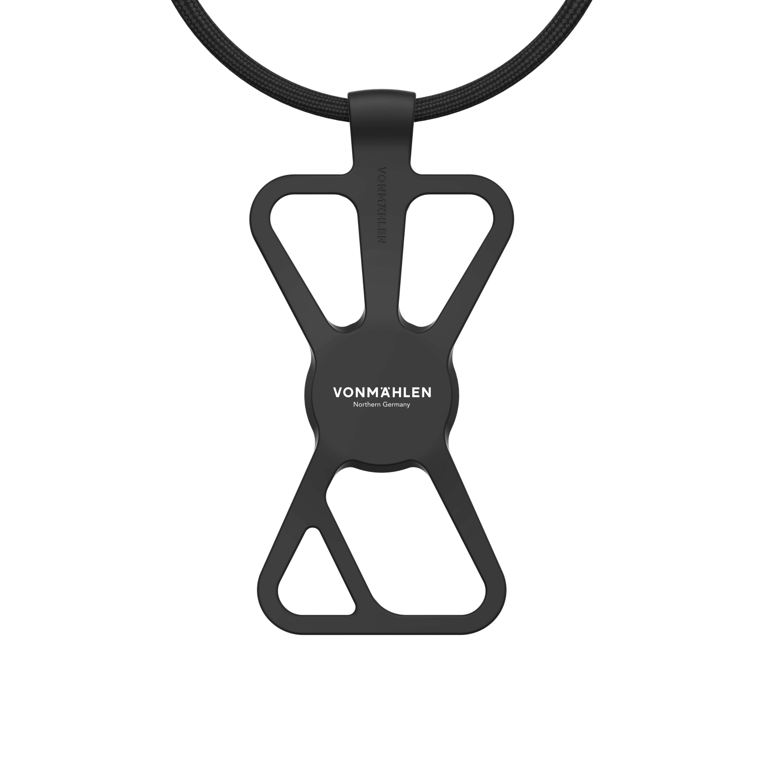 (150cm) Universal Necklace Handykette Umhängeband Infinity mit Silikon Halterung (INF00001) - Schwarz