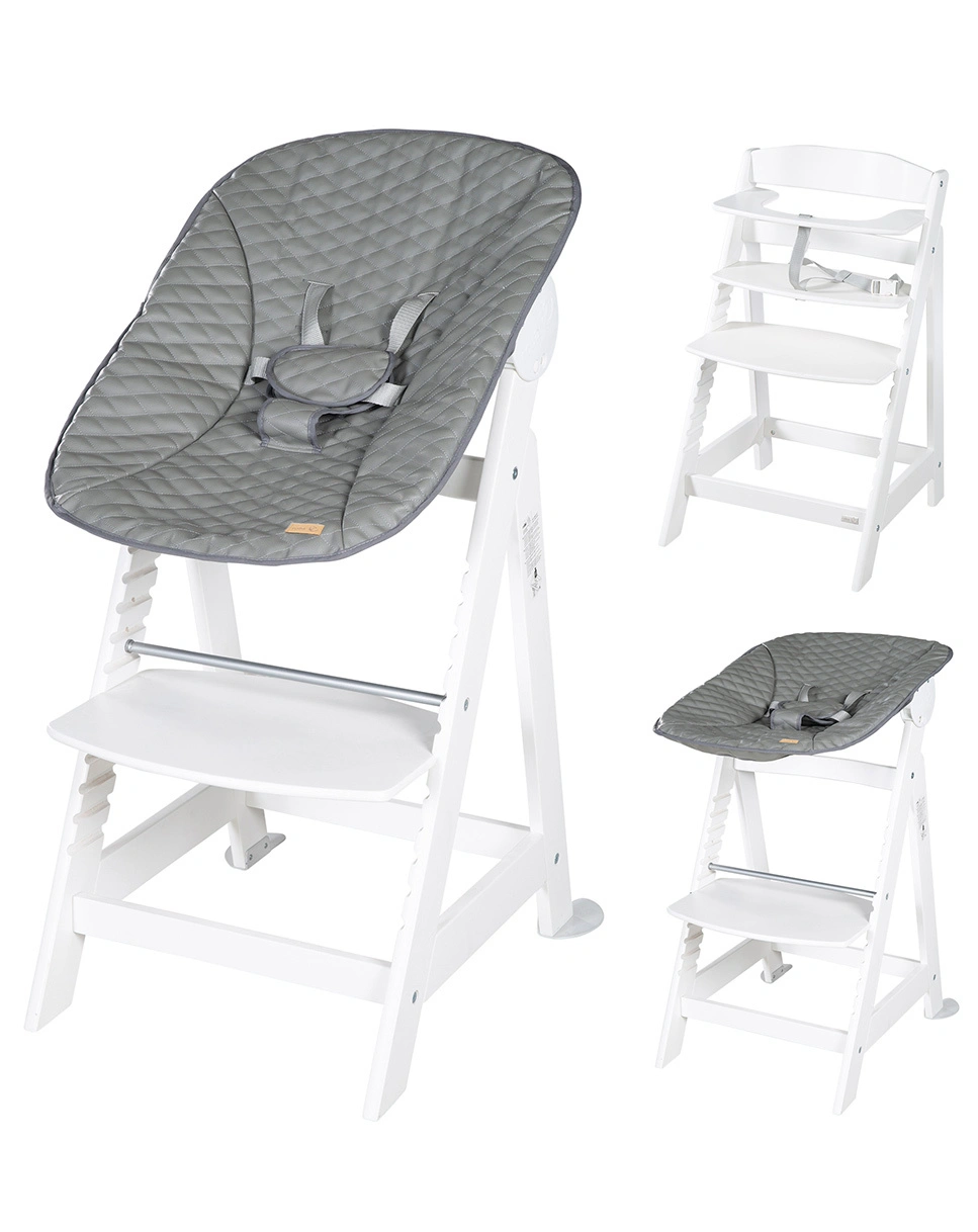 Treppenhochstuhl LUXE 2in1 weiß (Farbe: stone)