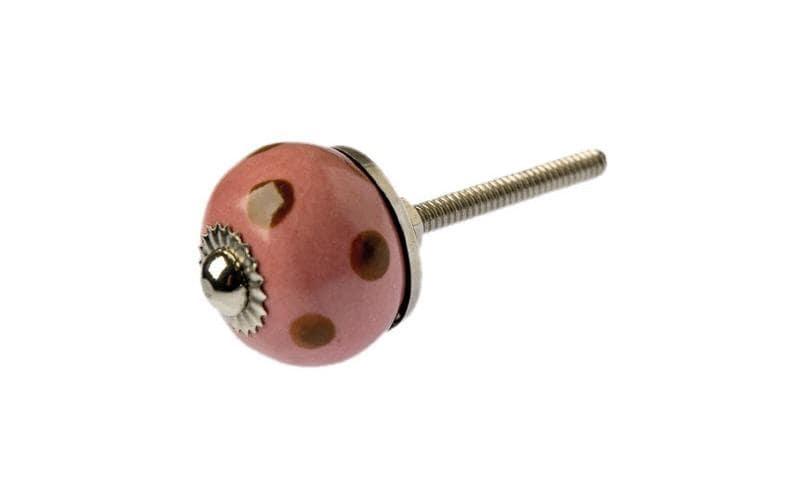 Möbelgriff handgemacht, Ø 2.7 cm, Rosa/SilberMöbelknauf mit Muster