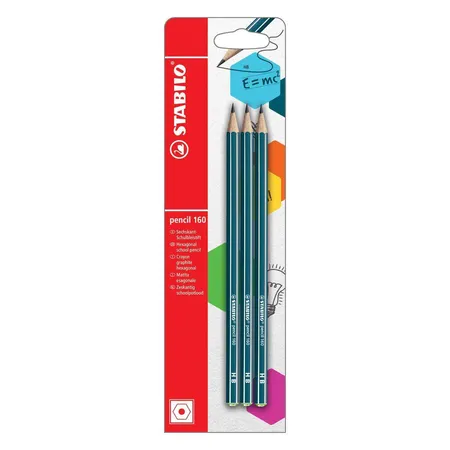 Bleistift - STABILO pencil 160 in petrol - Härtegrad HB - 3er Pack