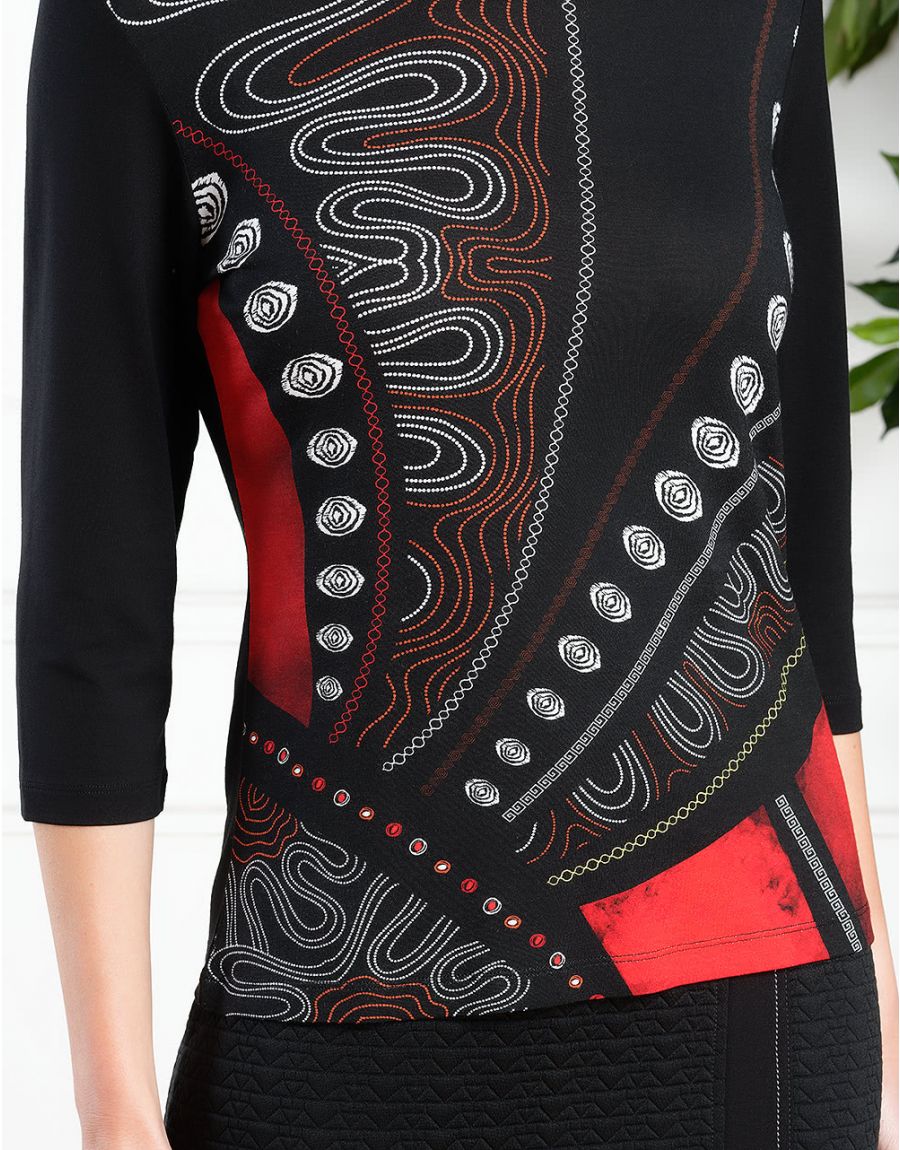 T-shirt noir fantaisie
