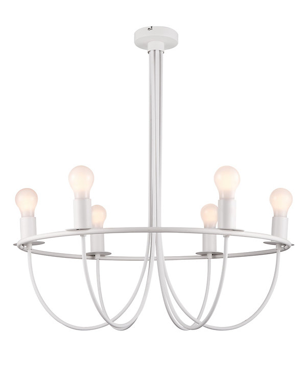 Lustre Biham 6 ampoules E27 IP20 blanc