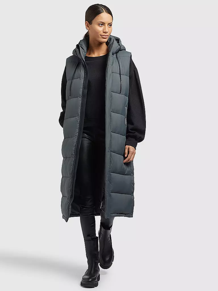 KHUJO Steppgilet THE MAGNETA MATT grau