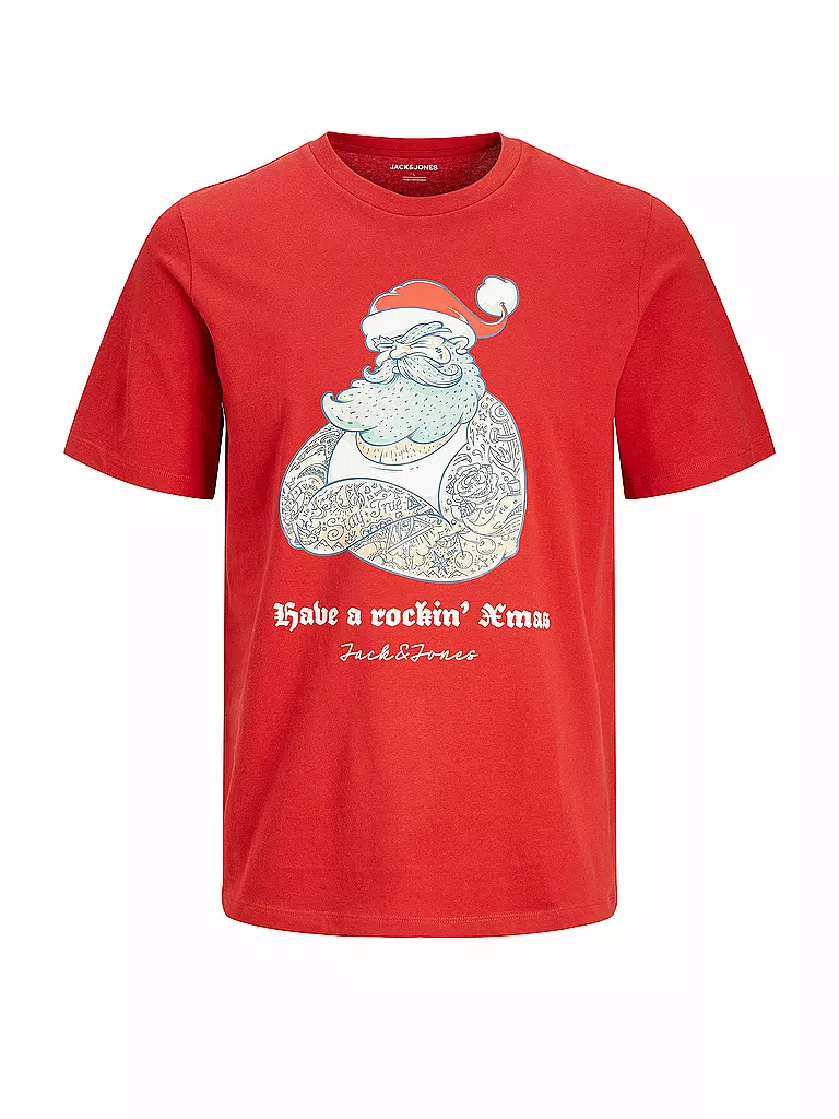 JACK & JONES T-Shirt JJXMAS rot