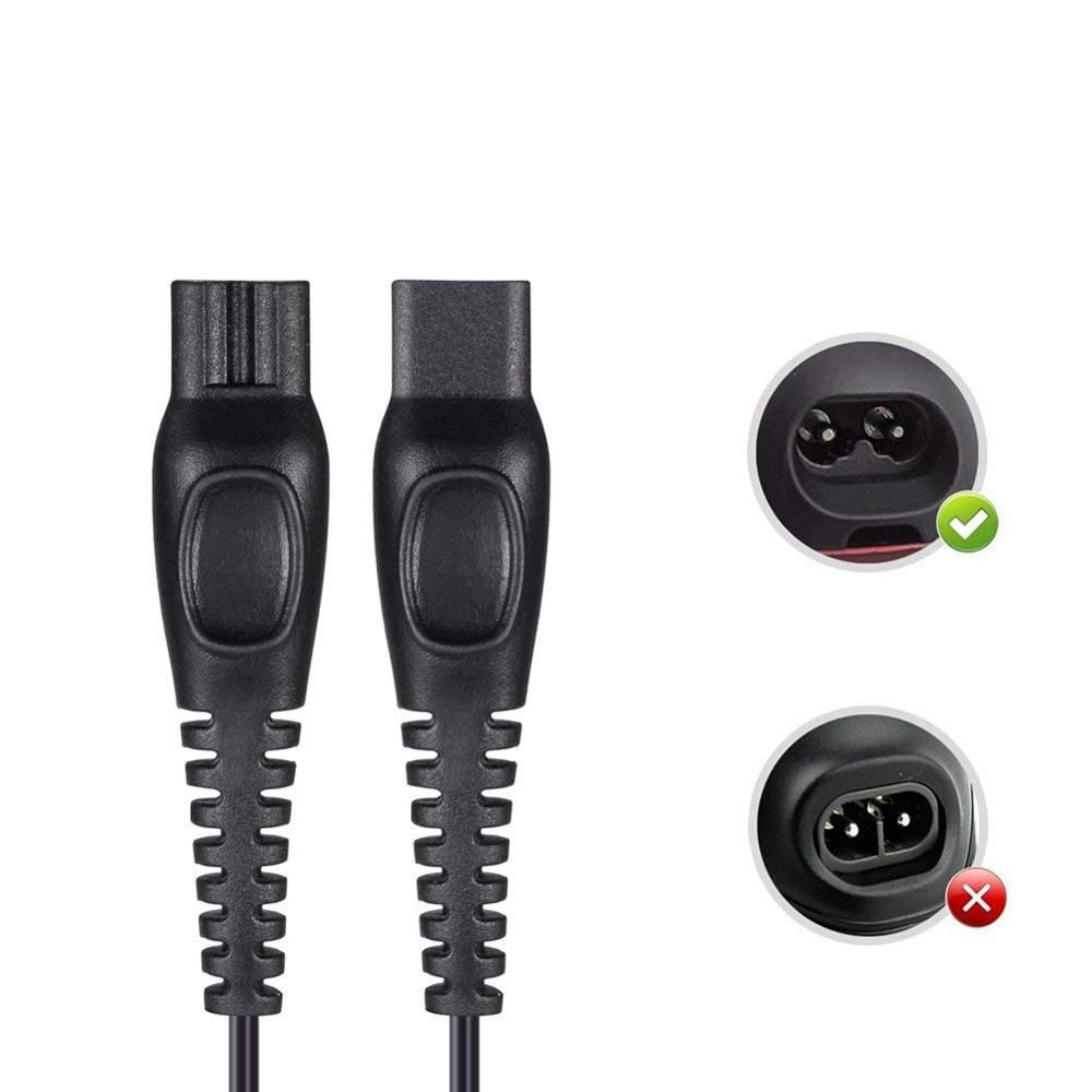 5V USB C auf 2-pol. Adapter Stecker Ladekabel Aufsatz für Elektrische Rasierer von Philips - Schwarz