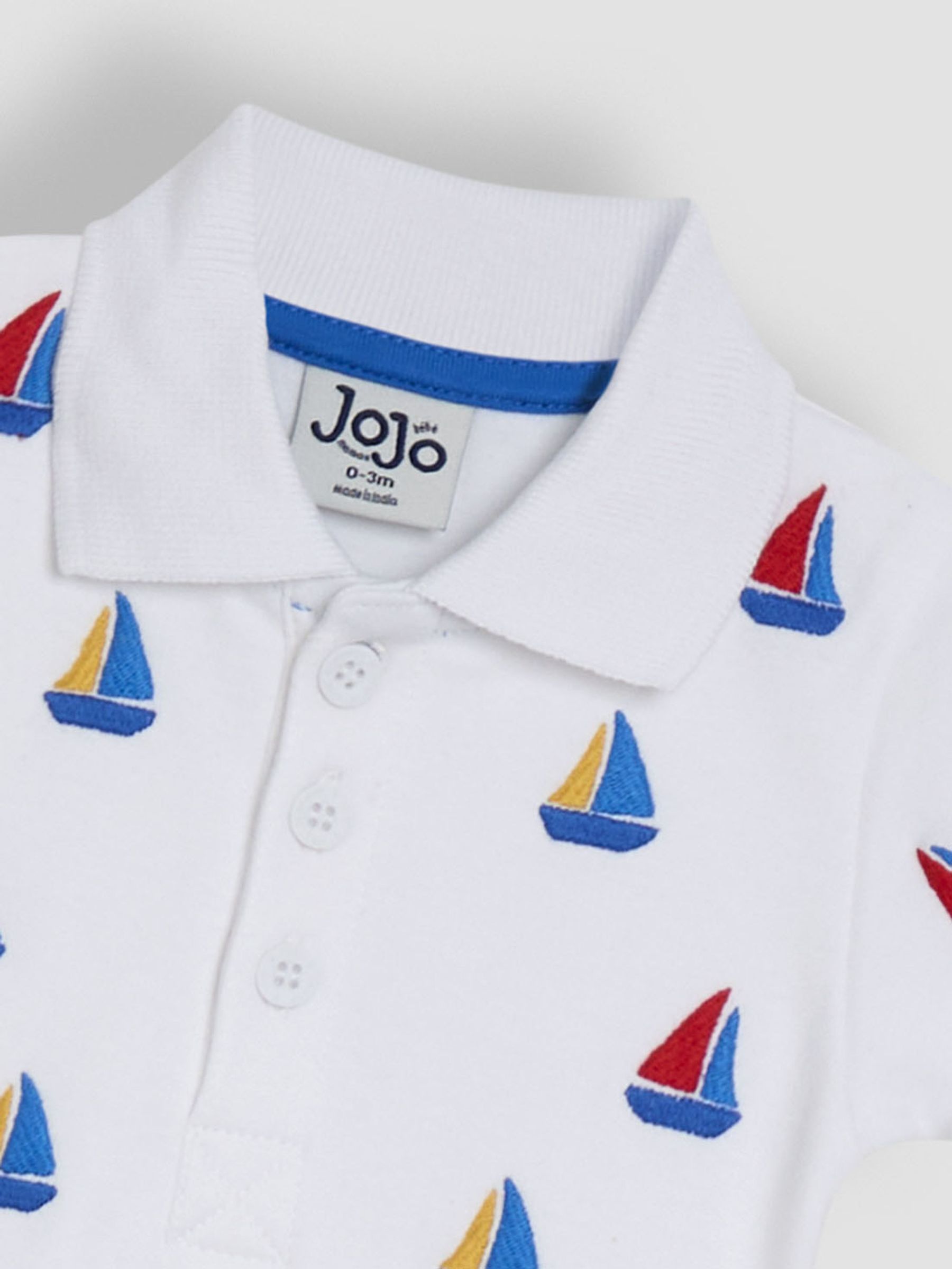 JoJo Maman Bébé Embroidered Polo Shirt Bodysuit