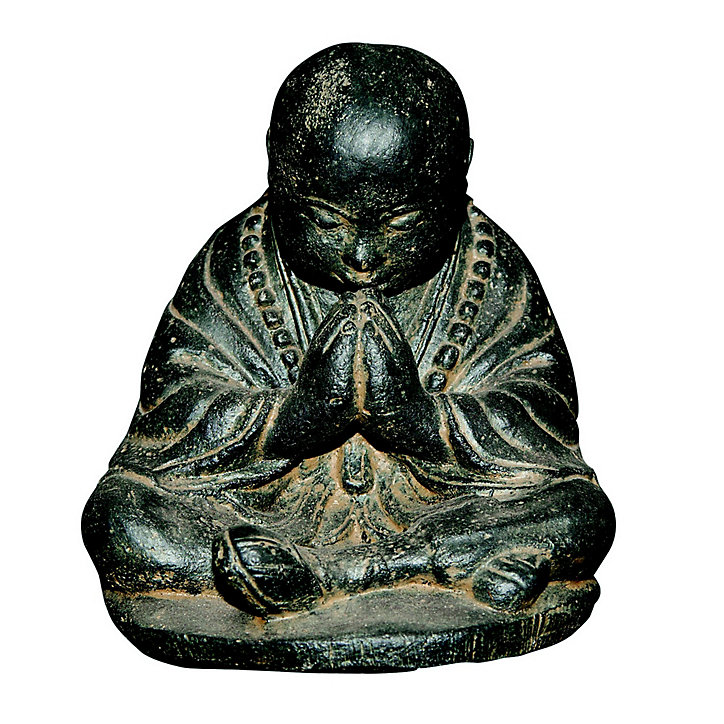 Statue moine assis priant Penez Herman 46383 en pierre reconstituée H.47 cm