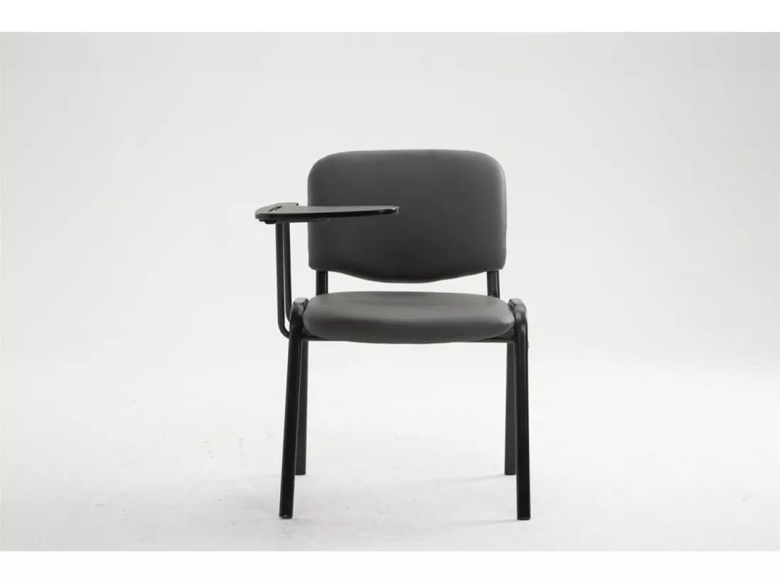 Chaise de salle à manger - Similicuir & Métal noir mat - Gris - Ken mit Klapptisch