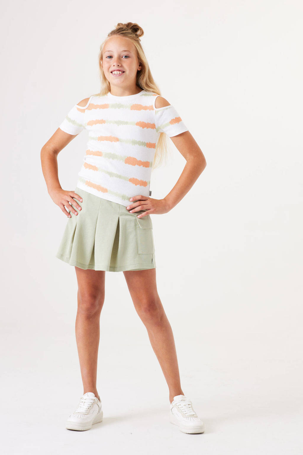 Garcia dip-dye T-shirt wit/oranje/geel
