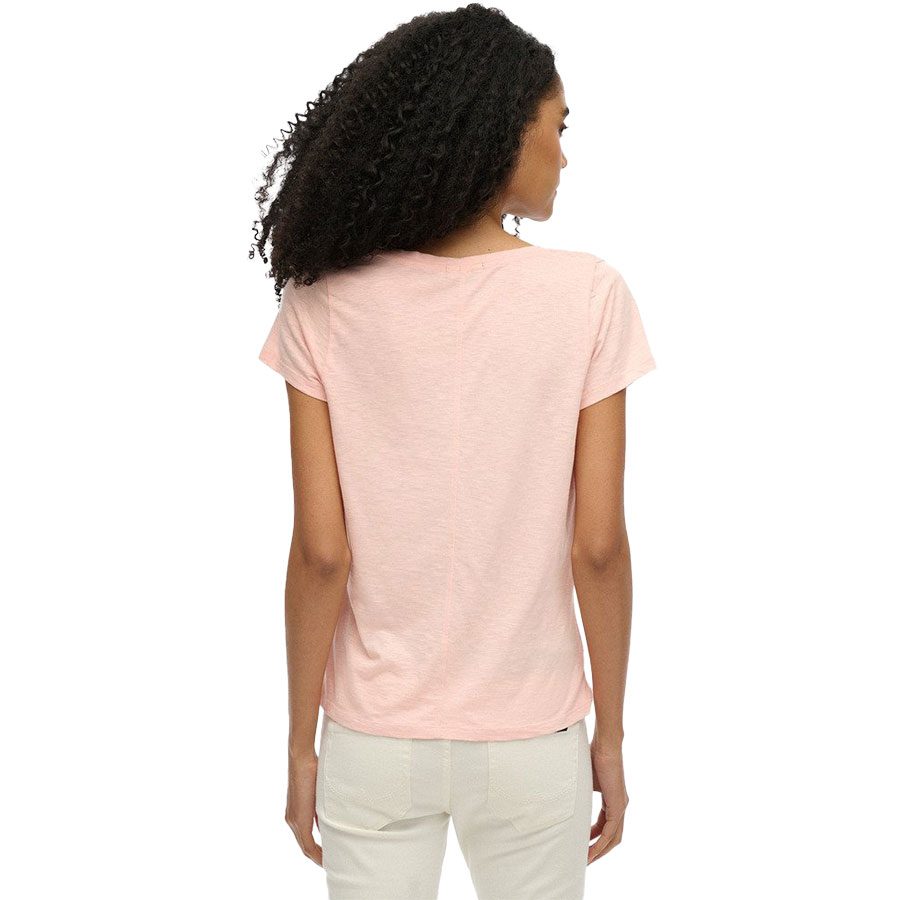 Superdry Scoop Neck T-Shirt Damen pale pink