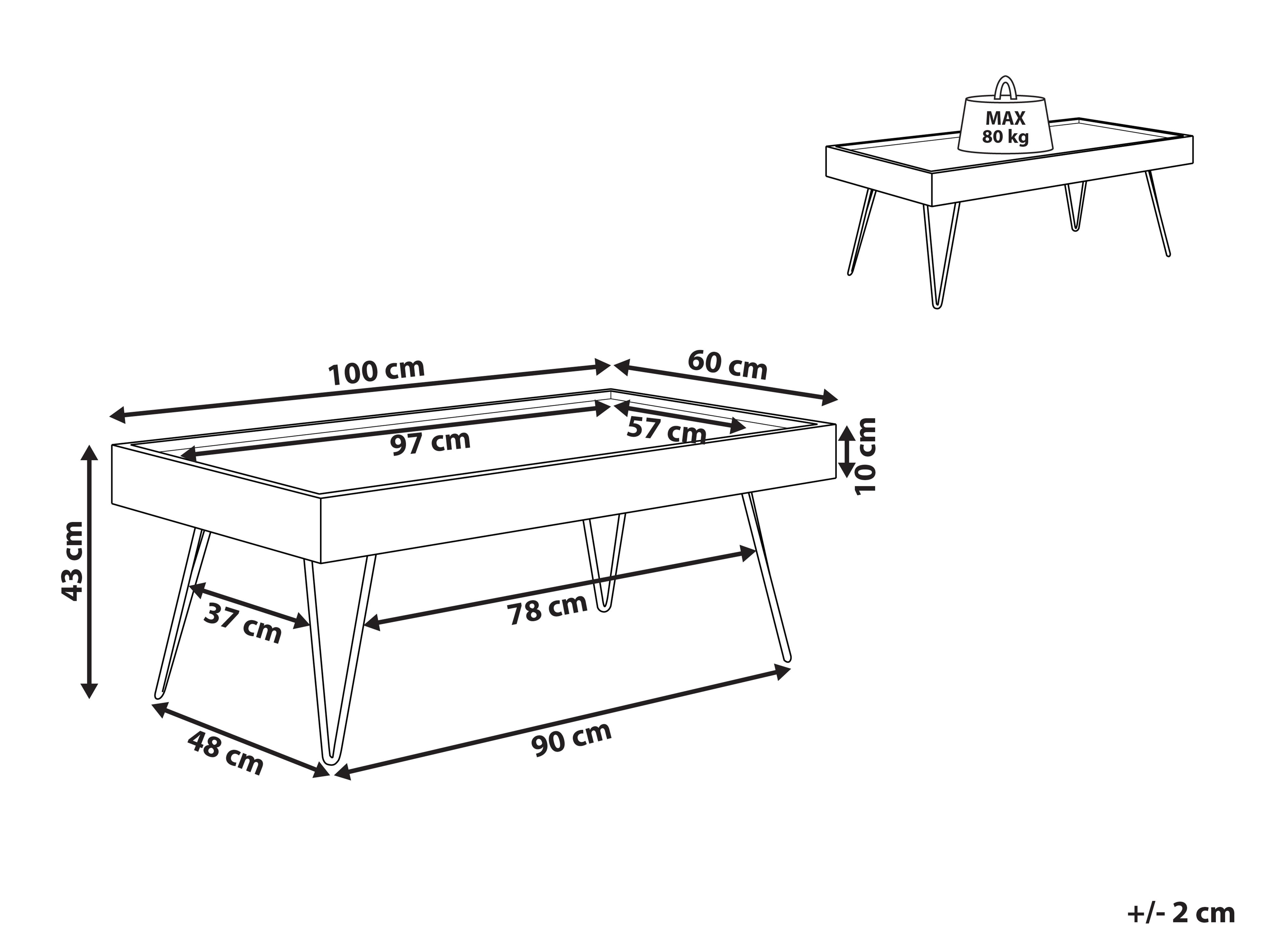 Salontafel WELTON Donkerbruin
