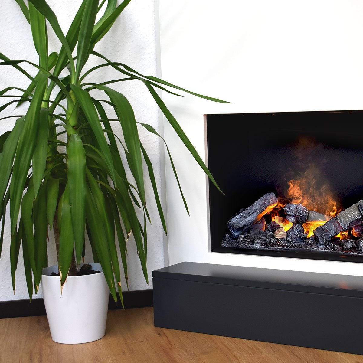GLOW FIRE Elektrische haard 'Fontane' | Waterdamphaard met kachel in wit als hoekhaard | HxBxD: 100x98,5x71,5 cm