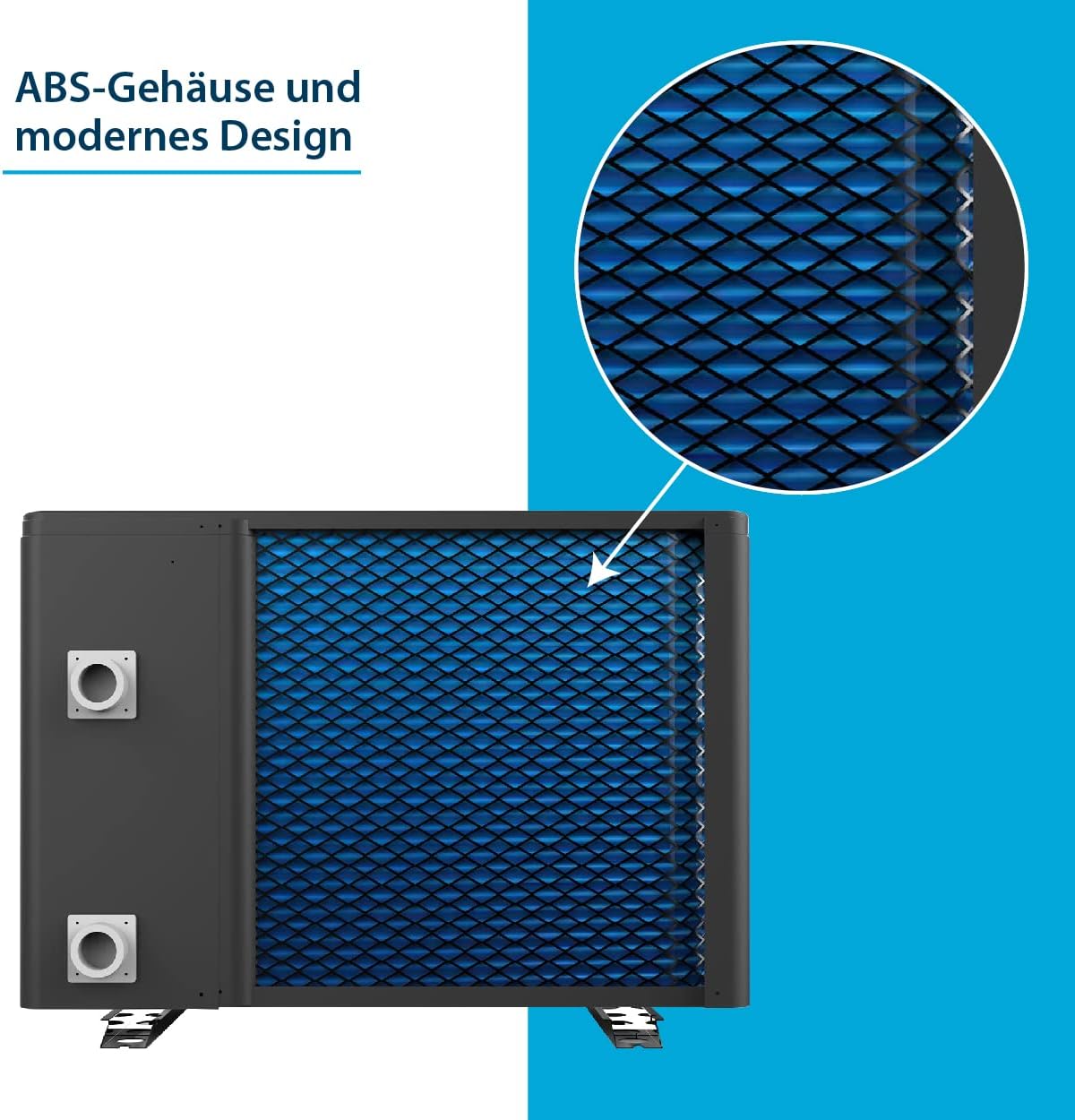 AquaForte Full Inverter Wärmepumpe 15,3 Kilowatt , 14.5 AMP, Leistungsaufnahme Kilowatt 0.24~3.2, Kann sowohl kühlen als auch heizen, geeignet für Schwimmbecken