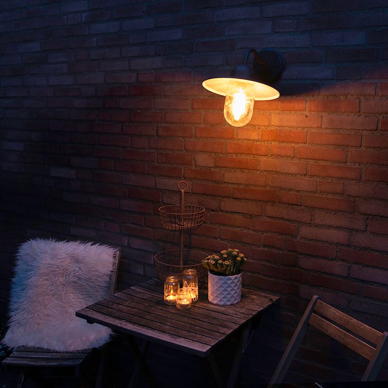 Landelijke buitenwandlamp donkergrijs IP44 - Kansas
