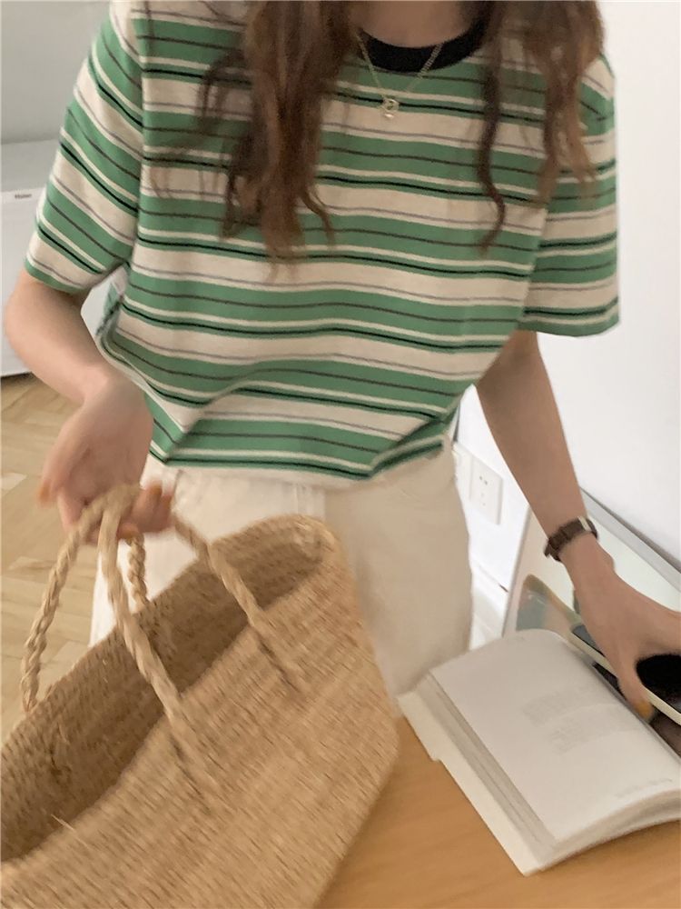 Dute - Gestreept T-shirt met korte mouwen