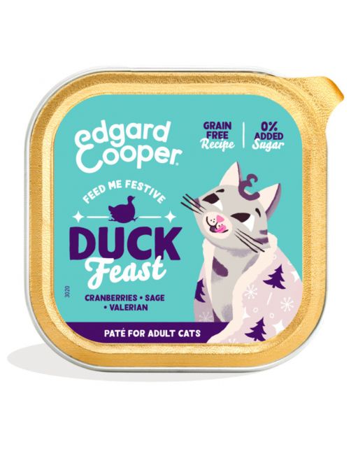 Edgard&Cooper Adult Paté Festive - Kattenvoer - Eend 85 g