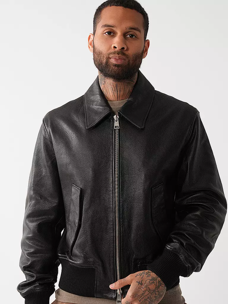 AMI PARIS Lederjacke schwarz