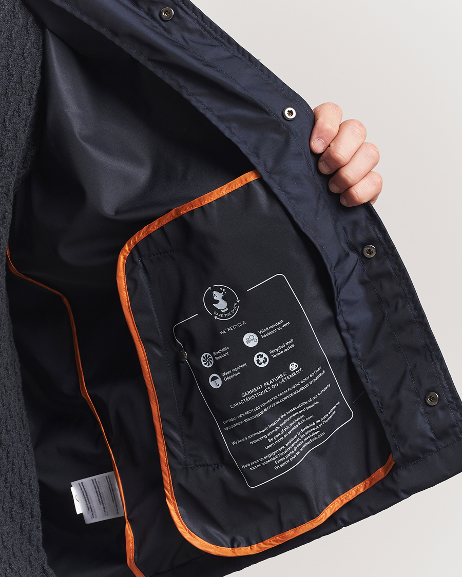 Save The Duck Prince Wind/Water Resistant Coach Jacket Blue Black